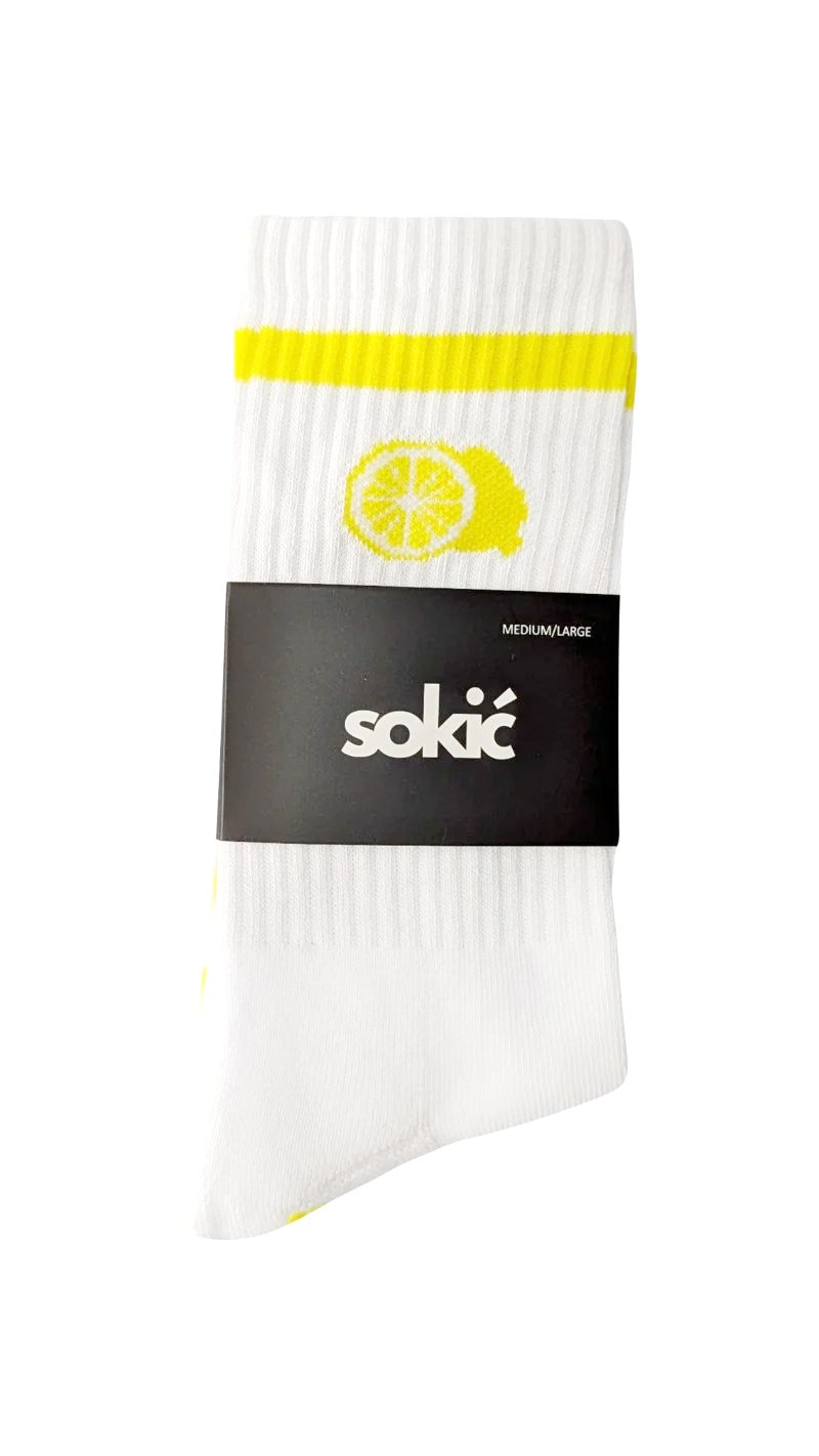 Lemon Staple Crew Grip Sock